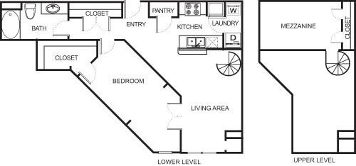 One Bedroom- 4102 Floorplan Image